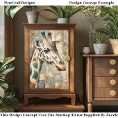 Rustige Giraffe Patchwork Achtergrond EB6R Decoupa Tissuepapier