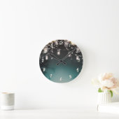 Rustige Glam Palm Trees & Mason Jar Lights Ronde Klok (Huis)