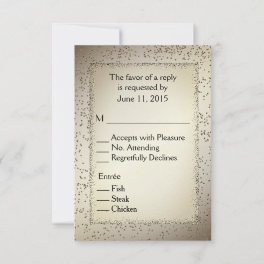 Rustige Glitter RSVP w Entree Choices (Voorkant)