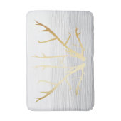 Rustige Gold Antlers op witte en grijze vette text Badmat (Voorkant Verticaal)
