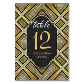 Rustige Gold Black Pattern Table Number Kaarten (Voorkant)