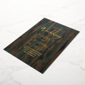 Rustige GOLD FOIL Text Wood Kijk Weddenschap Folie Uitnodiging (Gedraaid)
