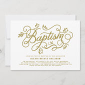 Rustige Gold Foliage Lettering Baptisme Kaart (Voorkant)