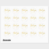 Rustige Gold Script-handschrift Hartelijk dank Gif Ronde Sticker (Vel)
