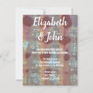 Rustige golfplaten Metal Wedding Invitaties Kaart