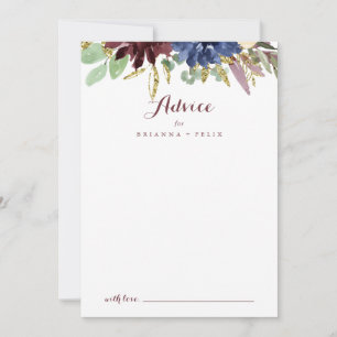 Rustige goudbladeren en Floral Calligraphy Wedding Advieskaart