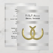 Rustige gouden Hoefijzers Zilver Wht V Vrijgezelle Kaart (Voorkant / Achterkant)