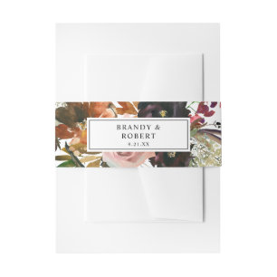 Rustige gouden, Paarse en Blush Pink Floral 2 Uitnodigingen Wikkel