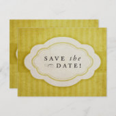 Rustige  Goudgeel bespaart de data Save The Date (Voorkant / Achterkant)