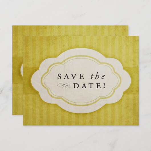 Rustige  Goudgeel bespaart de data Save The Date (Voorkant / Achterkant)