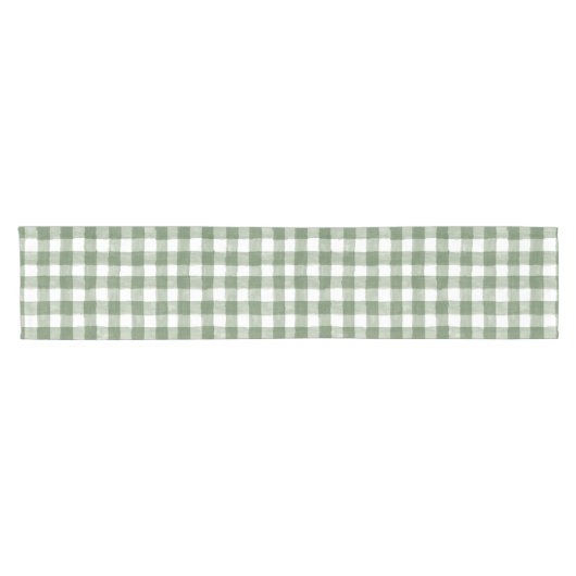 Rustige Green Buffalo Check Holiday Table Runner Korte Tafelloper (Horizontaal)