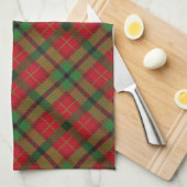 Rustige Green Red Kerstfeestdag Tartan Pset Theedoek (Quarter Fold)