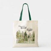 Rustige Green Waterverf Forest Kerstmis Canvas tas (Achterkant)