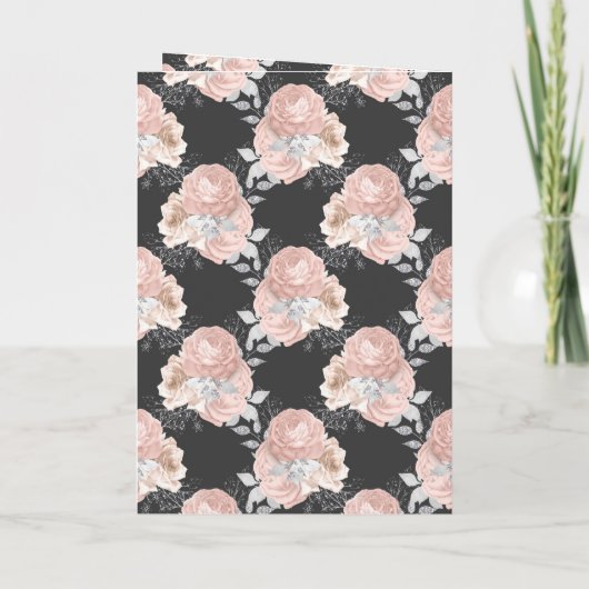 Rustige grijze en blosroze rozen Moslim bruiloft (Achterkant)