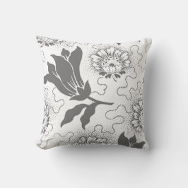 Rustige  Grijze Farmhouse Style Floral Kussen