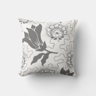 Rustige  Grijze Farmhouse Style Floral Kussen