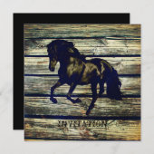 rustige grijze schuur, western paard, bruiloft kaart (Voorkant / Achterkant)