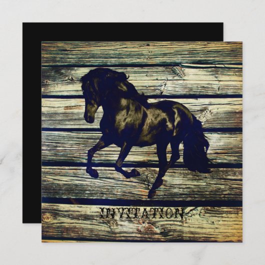 rustige grijze schuur, western paard, bruiloft kaart (Voorkant / Achterkant)