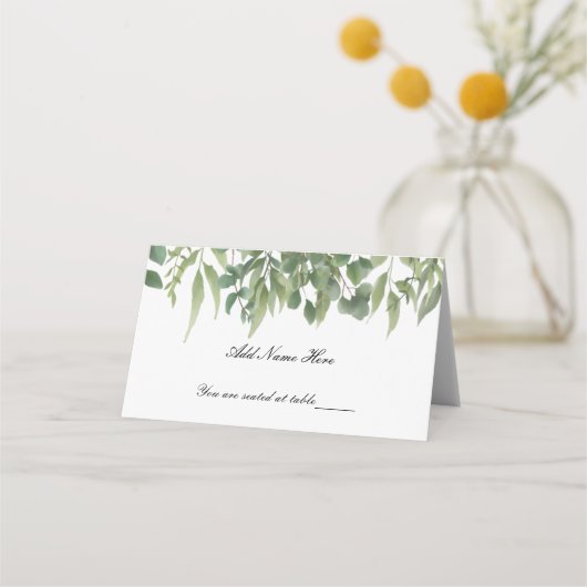 Rustige groene bladeren Greenery Foliage Table (Voorkant)