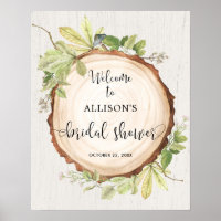 Rustige groene bos bruiloftsshower welkom