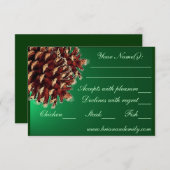 Rustige groene denkegel RSVP-trouwkaarten RSVP Kaartje (Voorkant / Achterkant)