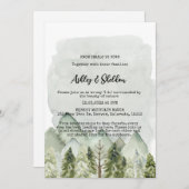 Rustige groene dennenboom berg buitenverblijf brui kaart (Voorkant / Achterkant)