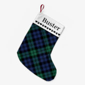Rustige groene en blauwe geplakte aangepaste puntn kleine kerstsok (Voorkant (Hangend))
