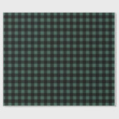 Rustige groene en zwarte buffelkerst cadeaupapier (Vlak)