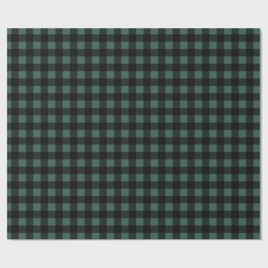 Rustige groene en zwarte buffelkerst cadeaupapier (Vlak)