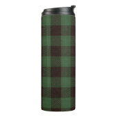 Rustige groene en zwarte buffelmonogram thermosbeker (Gedraaid links)