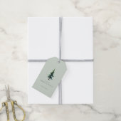 Rustige Groene Groothoutboom Cadeaulabel (Met Touw)