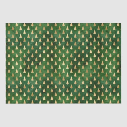 Rustige groene kerstbomen tissuepapier (Voorkant)