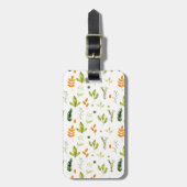 Rustige groene lentuin botanische vulling bagagelabel (Voorkant verticaal)