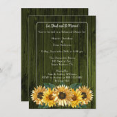 Rustige groene zonnebloem repetitie Dinner Kaart (Voorkant / Achterkant)