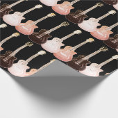 Rustige  Guitar Pop Art Pattern Music Cadeaupapier (Hoek)