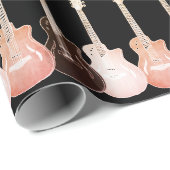 Rustige  Guitar Pop Art Pattern Music Cadeaupapier (Rol Hoek)