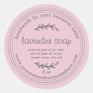 Rustige handgemaakte lavendel Soap Parfait roze Ronde Sticker