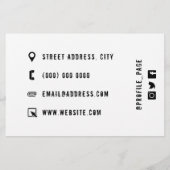 Rustige hardcore witte en zwarte flyer (Achterkant)