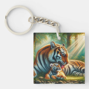 Rustige hechting in het Oerwoud schilderij Sleutelhanger