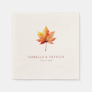 Rustige herfst aquarel blad servet