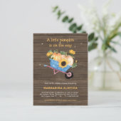 Rustige Herfst Baby shower Boy Little Pumpkin Autu Uitnodiging Briefkaart (Staand voorkant)