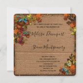 Rustige Herfst bloemen en eikels op faux-karton Kaart (Voorkant)