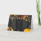 Rustige herfst bloemrijke gouden script boerenschu bedankkaart (Achterkant)