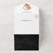 Rustige Herfst Boho Pompoen Zwarte Baby Shower All In One Uitnodiging (Buitenkant)