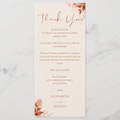Rustige herfst bruiloft bedankkaart menu (Voorkant)