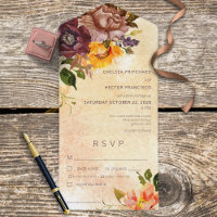 Rustige Herfst Burgundy & Geel Floral Geel diner