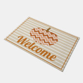 Rustige Herfst Chevrons Pumpkin & Stripes Deurmat (Schuin)