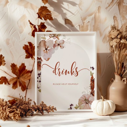 Rustige herfst Drinken helpen uzelf Poster