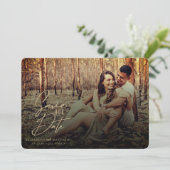 Rustige Herfst Filter Gold Script voor- en achterf Save The Date (Staand voorkant)