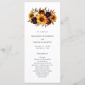 Rustige Herfst Floral Sunflower Wedding Programma (Voorkant)